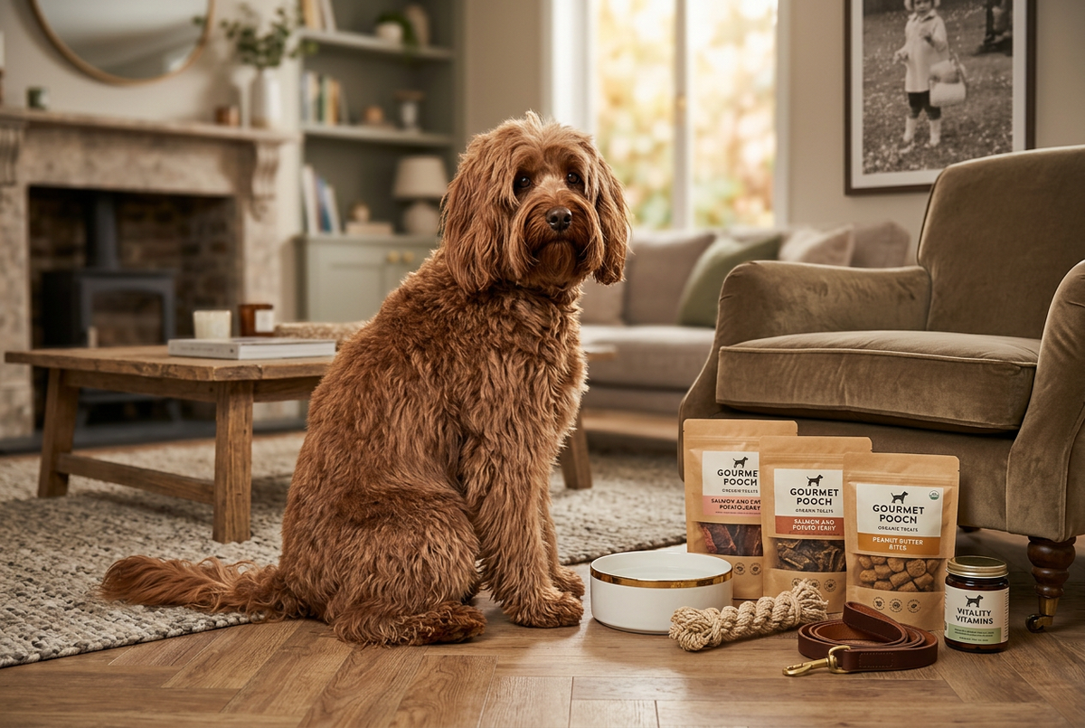 Noa with dog products